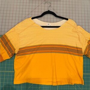Striped Yellow and Orange Short Sleeve Top